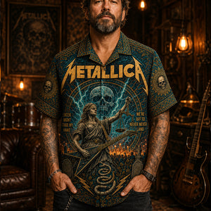 Metallica Hawaiian Shirt, Fuel Hard Rock Button Up, Reload Era Music Fan Gift