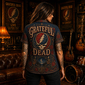 Grateful Dead Hawaiian Shirt, Uncle Johns Band Button Up, Classic Jam Rock Fan Gift