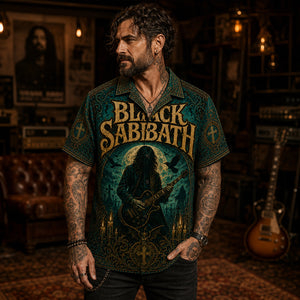 Black Sabbath Hawaiian Shirt, Heaven and Hell Button Up, Dio Era Metal Fan Gift