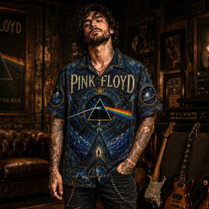 Pink Floyd Hawaiian Shirt, Money Classic Rock Button Up, Prism Album Fan Gift