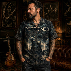 Deftones Hawaiian Shirt, Digital Bath Alt Rock Button Up, White Pony Music Fan Gift