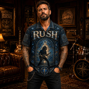 Rush Hawaiian Shirt, Permanent Waves Rock Button Up, Spirit of Radio Fan Gift