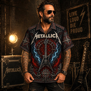 Metallica Hawaiian Shirt, One Thrash Metal Button Up, Justice Era Music Fan Gift
