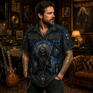 Iron Maiden Hawaiian Shirt, Number of the Beast Button Up, Run to the Hills Fan Gift