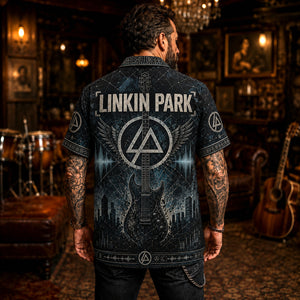 Linkin Park Hawaiian Shirt, Papercut Alternative Button Up, Hybrid Theory Collector Gift