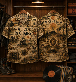 Alice in Chains The Dirt Is Buried Deep Hawaiian Shirt, Dirt Grunge Metal Button Up, Man in the Box Music Fan Gift