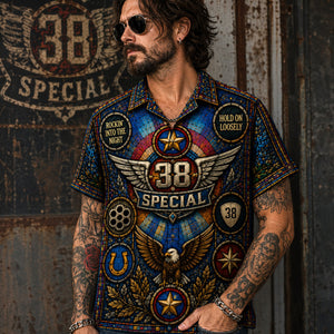 38 Special Stained Glass Hawaiian Shirt, Hold On Loosely Southern Rock Button Up, Caught Up in You Fan Gift