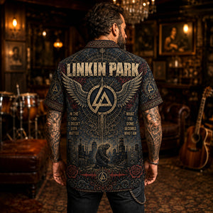 Linkin Park Hawaiian Shirt, Living Things Button Up, Burn It Down Music Fan Gift