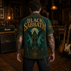 Black Sabbath Hawaiian Shirt, Heaven and Hell Button Up, Dio Era Metal Fan Gift
