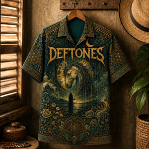 Deftones Hawaiian Shirt, Ohms Alternative Metal Button Up, Modern Heavy Music Fan Gift