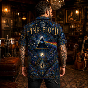 Pink Floyd Hawaiian Shirt, Money Classic Rock Button Up, Prism Album Fan Gift