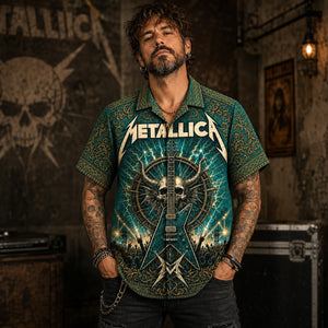 Metallica Hawaiian Shirt, Creeping Death Metal Button Up, Ride the Lightning Fan Gift
