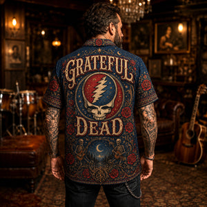 Grateful Dead Hawaiian Shirt, Uncle Johns Band Button Up, Classic Jam Rock Fan Gift
