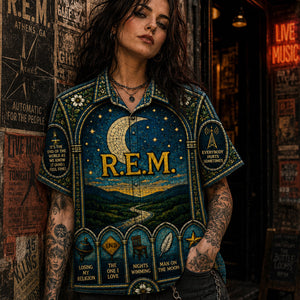 R.E.M. Hawaiian Shirt, Losing My Religion Alt Rock Button Up, Athens College Rock Fan Gift