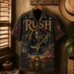 Rush Hawaiian Shirt, 2112 Progressive Rock Button Up, Starman Music Fan Gift