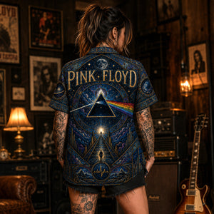 Pink Floyd Hawaiian Shirt, Money Classic Rock Button Up, Prism Album Fan Gift
