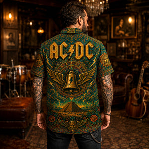 AC/DC Hawaiian Shirt, Highway to Hell Button Up, Angus Young Rock Fan Gift