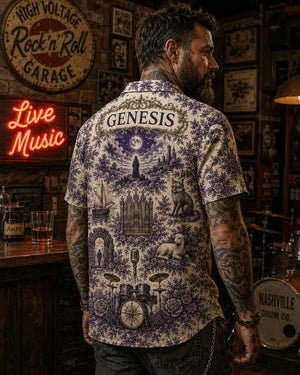 Genesis Hawaiian Shirt, Invisible Touch Prog Pop Button Up, Phil Collins Era Fan Gift