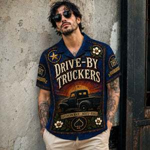 Drive-By Truckers Hawaiian Shirt, Southern Rock Storytelling Button Up, Alt Country Music Fan Gift