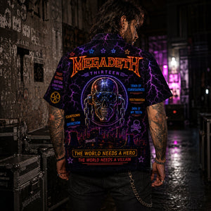 Megadeth Hawaiian Shirt, Rust in Peace Thrash Button Up, Peace Sells Metal Fan Gift