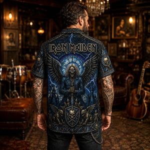 Iron Maiden Hawaiian Shirt, Number of the Beast Button Up, Run to the Hills Fan Gift