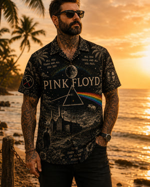 Pink Floyd The Dark Side of the Moon Hawaiian Shirt, Iconic Music Artwork Button Up, Rock Culture Fan Gift