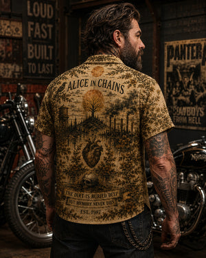 Alice in Chains The Dirt Is Buried Deep Hawaiian Shirt, Dirt Grunge Metal Button Up, Man in the Box Music Fan Gift