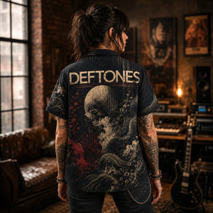 Deftones Hawaiian Shirt, Minerva Atmospheric Rock Button Up, Deftones Music Collector Gift