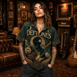 Deftones Hawaiian Shirt, Saturday Night Wrist Button Up, Cherry Waves Music Fan Gift