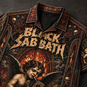 Black Sabbath Heaven and Hell 1980 Hawaiian Shirt, Heavy Metal Button Up, Ronnie James Dio Era