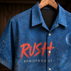 Rush Hemispheres 1978 Hawaiian Shirt, Progressive Rock Button Up, Neil Peart Cygnus X-1 Era