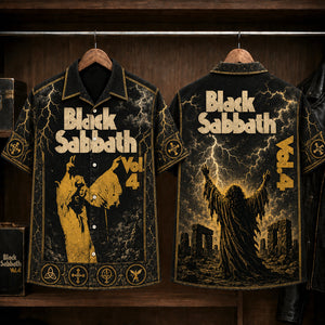 Black Sabbath Vol. 4 1972 Hawaiian Shirt, Heavy Metal Button Up, Ozzy Osbourne Snowblind Era