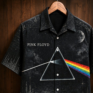 Pink Floyd Dark Side of the Moon Hawaiian Shirt, 1973 Progressive Rock Button Up, David Gilmour Time Era