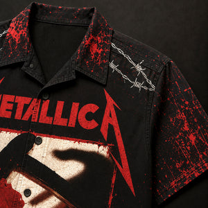 Metallica Kill 'Em All 1983 Hawaiian Shirt, Thrash Metal Button Up, James Hetfield Seek and Destroy Era