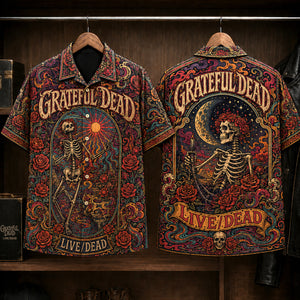 Grateful Dead Live Dead Hawaiian Shirt, 1969 Psychedelic Rock Button Up, Jerry Garcia Dark Star Era