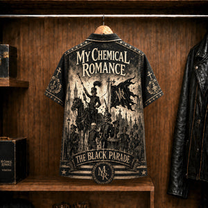 My Chemical Romance The Black Parade 2006 Hawaiian Shirt, Emo Rock Button Up, Gerard Way Welcome to the Black Parade Era
