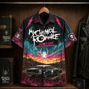 My Chemical Romance Danger Days Hawaiian Shirt, 2010 Alternative Rock Button Up, Gerard Way Na Na Na Era