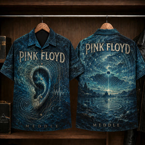 Pink Floyd Meddle Hawaiian Shirt, 1971 Progressive Rock Button Up, Echoes Progressive Rock Era
