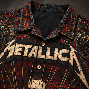 Metallica Master of Puppets Hawaiian Shirt, 1986 Heavy Metal Button Up, Cliff Burton Master of Puppets Era