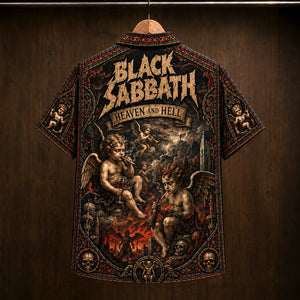 Black Sabbath Heaven and Hell 1980 Hawaiian Shirt, Heavy Metal Button Up, Ronnie James Dio Era