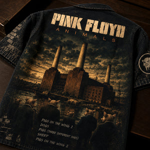 Pink Floyd Animals Hawaiian Shirt, 1977 Progressive Rock Button Up, Roger Waters Pigs Era