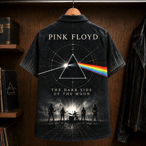 Pink Floyd Dark Side of the Moon Hawaiian Shirt, 1973 Progressive Rock Button Up, David Gilmour Time Era