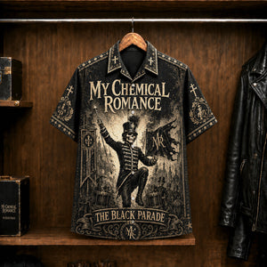 My Chemical Romance The Black Parade 2006 Hawaiian Shirt, Emo Rock Button Up, Gerard Way Welcome to the Black Parade Era