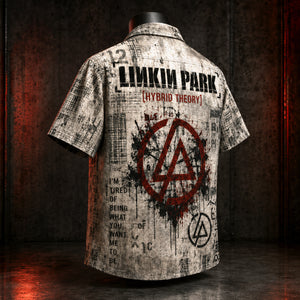 Linkin Park Hybrid Theory 2000 Hawaiian Shirt, Nu Metal Alternative Rock Button Up, Chester Bennington In the End Era