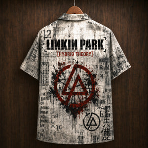 Linkin Park Hybrid Theory 2000 Hawaiian Shirt, Nu Metal Alternative Rock Button Up, Chester Bennington In the End Era