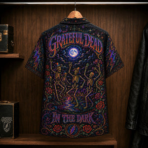 Grateful Dead In the Dark Hawaiian Shirt, 1987 Psychedelic Rock Button Up, Jerry Garcia Touch of Grey Era