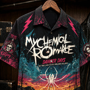 My Chemical Romance Danger Days Hawaiian Shirt, 2010 Alternative Rock Button Up, Gerard Way Na Na Na Era