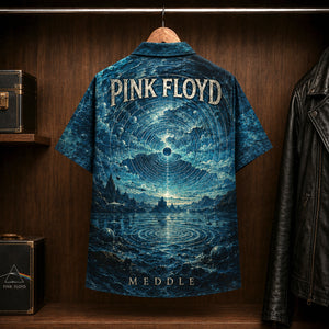 Pink Floyd Meddle Hawaiian Shirt, 1971 Progressive Rock Button Up, Echoes Progressive Rock Era