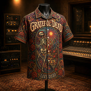 Grateful Dead Live Dead Hawaiian Shirt, 1969 Psychedelic Rock Button Up, Jerry Garcia Dark Star Era