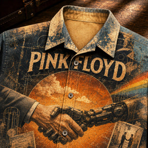 Pink Floyd Wish You Were Here Hawaiian Shirt, 1975 Album Inspired Button Up, Shine On You Crazy Diamond Era